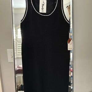 Kerisma Black Knit Tank with White Trim NWT